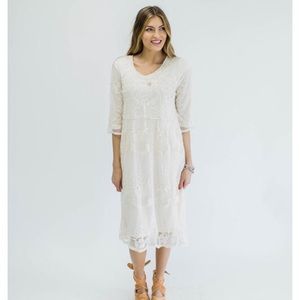 White Lace Midi Dress - Roolee Nora Lace Dress